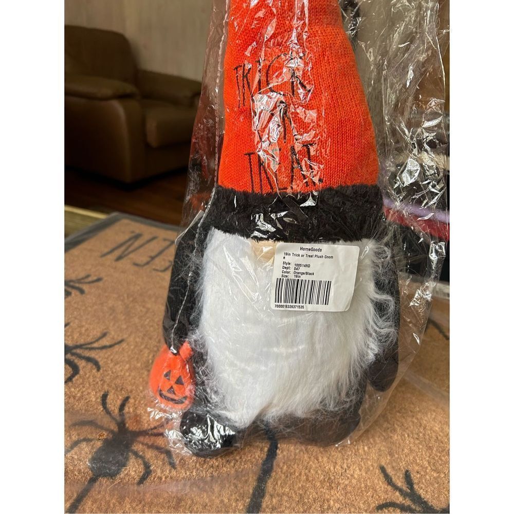 RAE DUNN Gnome “TRICK OR TREAT” Plush Weighted